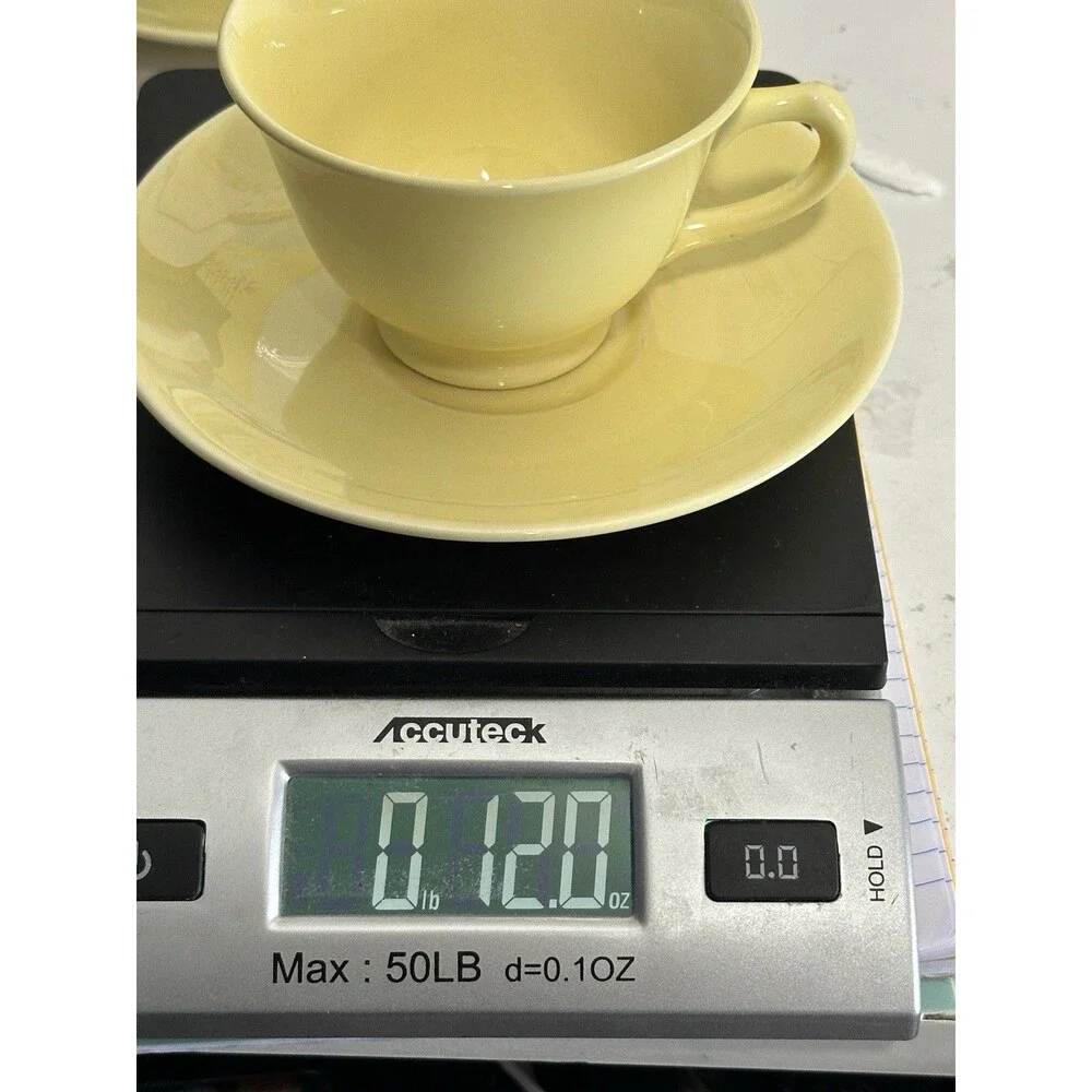 VTG LuRay Pastels TS&T Footed Cup & Saucer Set - Pastel Yellow